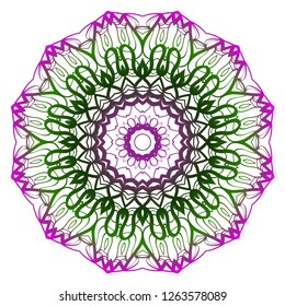 Design with floral mandala ornament. Vector illustration. for coloring book, greeting card, invitation, tattoo. Anti-stress therapy pattern