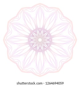 Design with floral mandala ornament. Vector illustration. for coloring book, greeting card, invitation, tattoo. Anti-stress therapy pattern