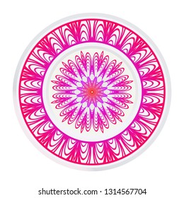 Design Floral Mandala Ornament. Vector Illustration. For Coloring Book, Greeting Card, Invitation, Tattoo. Anti-Stress Therapy Pattern.