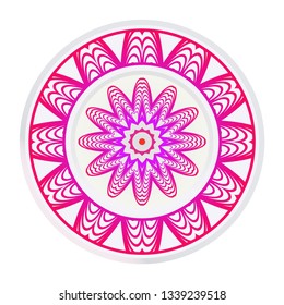 Design Floral Mandala Ornament. Vector Illustration. For Coloring Book, Greeting Card, Invitation, Tattoo. Anti-Stress Therapy Pattern.