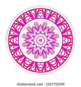 Design Floral Mandala Ornament. Vector Illustration. For Coloring Book, Greeting Card, Invitation, Tattoo. Anti-Stress Therapy Pattern.