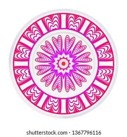 Design Floral Mandala Ornament. Vector Illustration. For Coloring Book, Greeting Card, Invitation, Tattoo. Anti-Stress Therapy Pattern.