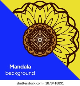 Design with floral mandala ornament. Vector illustration. for coloring book, greeting card, invitation