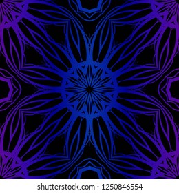 Design With Floral Pattern With Decorative Element. Vector Illustration. Template Design For Card, Shawl, Interior, Fashion Print