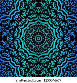 Design With Floral Pattern With Decorative Element. Vector Illustration. Template Design For Card, Shawl, Interior, Fashion Print
