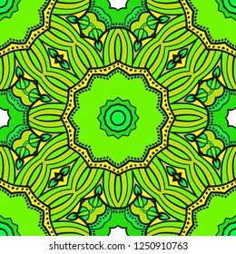 Design With Floral Pattern With Decorative Element. Vector Illustration. Template Design For Card, Shawl, Interior, Fashion Print