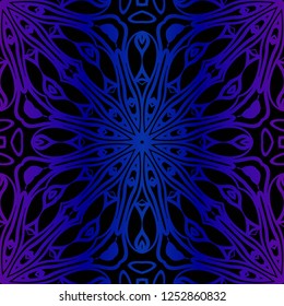Design With Floral Pattern With Decorative Element. Vector Illustration. Template Design For Card, Shawl, Interior, Fashion Print