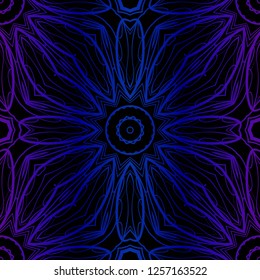 Design With Floral Pattern With Decorative Element. Vector Illustration. Template Design For Card, Shawl, Interior, Fashion Print