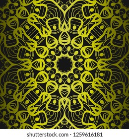 Design With Floral Pattern With Decorative Element. Vector Illustration. Template Design For Card, Shawl, Interior, Fashion Print