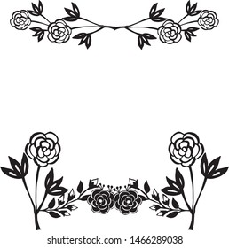 Design with floral pattern, for invitation, greeting card, isolated on a white backdrop. Vector