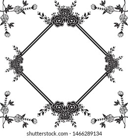 Design with floral pattern, for invitation, greeting card, isolated on a white backdrop. Vector