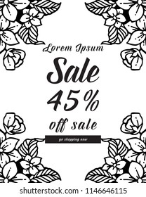 Design floral sale template hand drawn vector illustration