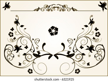 design floral vector frame elements