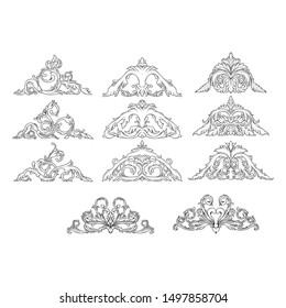 Design floral vector pack, Hand Drawn vintage floral elements. Swirls, laurels, frames, arrows, leaves, feathers, dividers, branches, banners and curls.