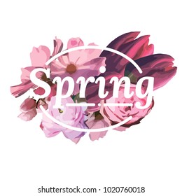 Design flower banner with spring logo
