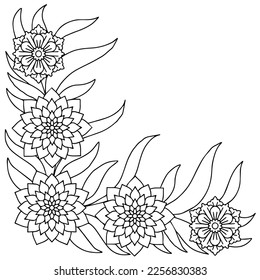 Design Flower Border Outline Element