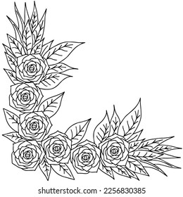 Elemento de contorno de borde de flor de diseño