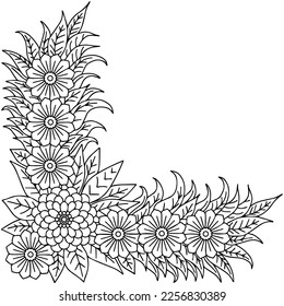 Design Flower Border Outline Element