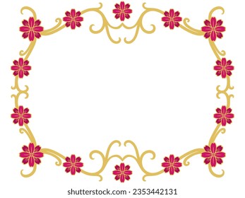 Design Flower Frame For Wedding Illustration