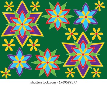 design flower with in green  background