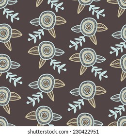 Design flower hand drawn style seamless pattern