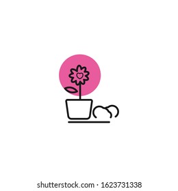 Design flower icon templates for Valentine's Day