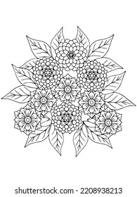 Página Diseño de color de elementos de esquema de flor