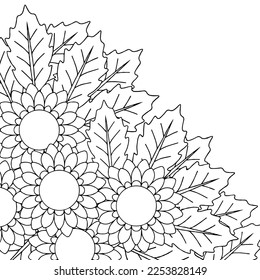 design flower outline element coloring page