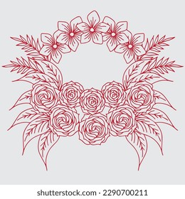 design flower outline element coloring page