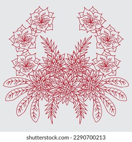 design flower outline element coloring page