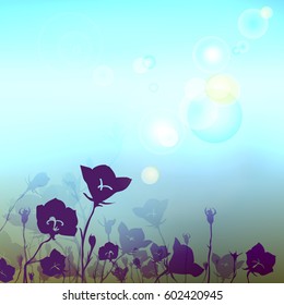 Design flowers with a place for your message. Texture of a blurry abstract stylish background. Solar glare