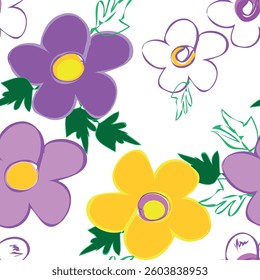 Design flowers seamless pattern background