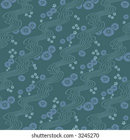 diseño con flores y olas, ilustración de fondo