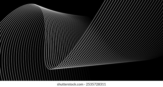 design of flowing lines and curves created against a dark background