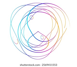 Design for Flowing Lines, Textile Design, Interior, Home Decor, Beauty for Banner, Web-design, Presentation. Icon, Logo, and Background made of Circular Dots, Lines, and Spirals. Holyday Branding 