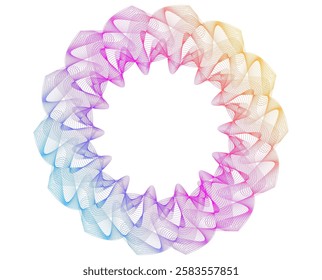 Design for Flowing Lines, Textile Design, Interior, Home Decor, Beauty for Banner, Web-design, Presentation. Icon, Logo, and Background made of Circular Dots, Lines, and Spirals. Holyday Branding