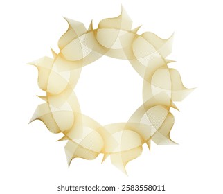 Design for Flowing Lines, Textile Design, Interior, Home Decor, Beauty for Banner, Web-design, Presentation. Icon, Logo, and Background made of Circular Dots, Lines, and Spirals. Holyday Branding