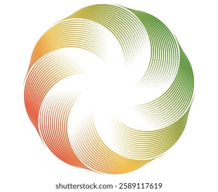 Design for Flowing Lines, Textile Design, Interior, Home Decor, Beauty for Banner, Web-design, Presentation, package. Icon, Logo, and Background made of Circular Dots, Lines, and Spirals. Pattern