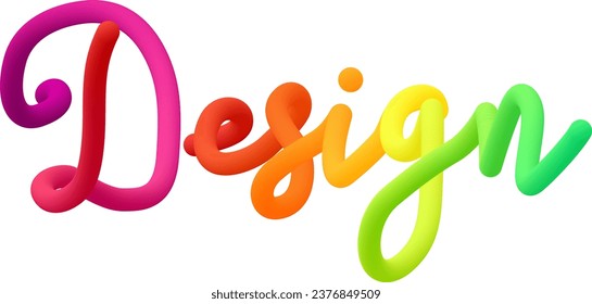 Design fluid text with dynamic curved lines made of blended colorful circles. Vector illustration.