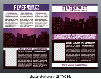 Design flyer template with city