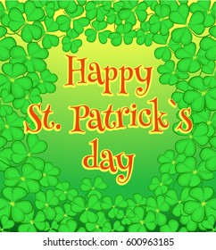 Design flyer for traditional festival of Ireland. Floral pattern. Invitation card of party. Vector illustration.
