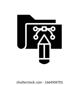 Design Folder Vector Glyph illustration. Design Development icon.