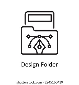 Design Folder Vector Outline Icon Design illustration. Design and Development Symbol on White background EPS 10 File