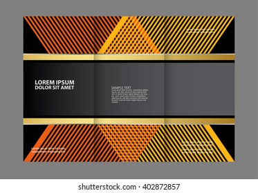Design folding brochures backgrounds. Tri-fold brochure. Set
