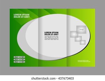 Design folding brochures with blue polygonal backgrounds. Tri-fold brochure
