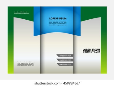 Design folding brochures with blue polygonal backgrounds. Tri-fold brochure
