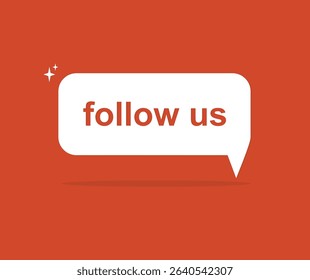 design follow us red background