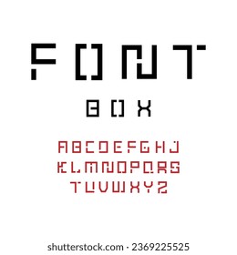 Design font alphabet rectangular line concept. Vector illustration sutable for lettering logo monogram or initial business.