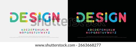 Design font creative modern alphabet fonts. Typography colorful bold with color dot regular. vector illustrator
