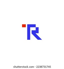 Letra de diseño TR para el logotipo inicial. Ilustración vectorial.
